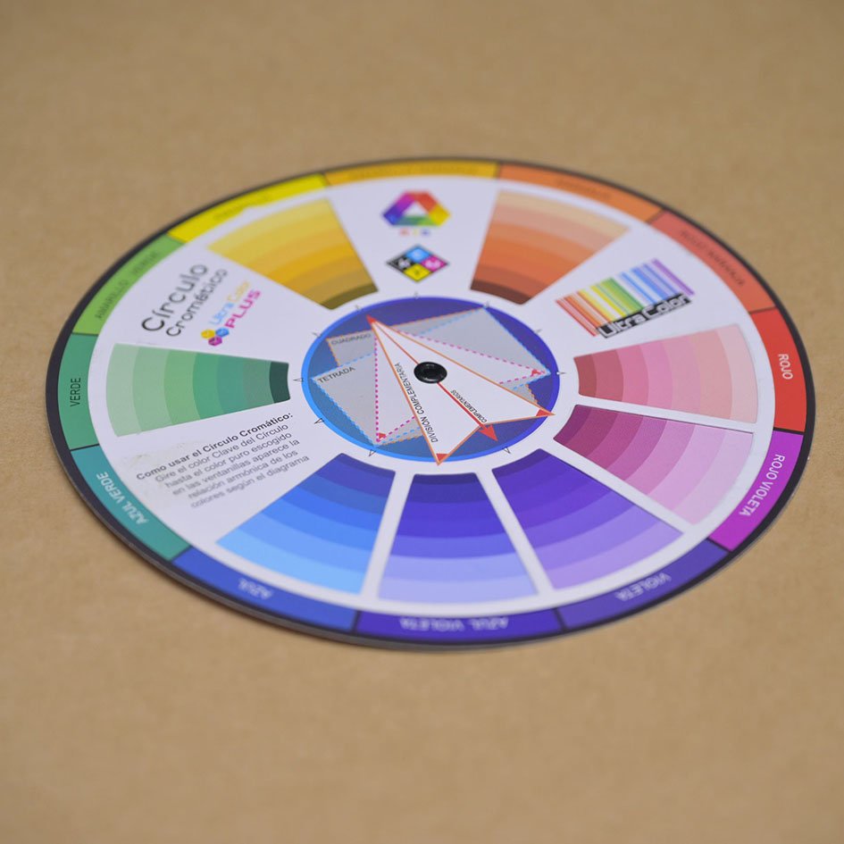 Círculo cromático básico con colores primarios, secundarios y terciarios para diseño gráfico